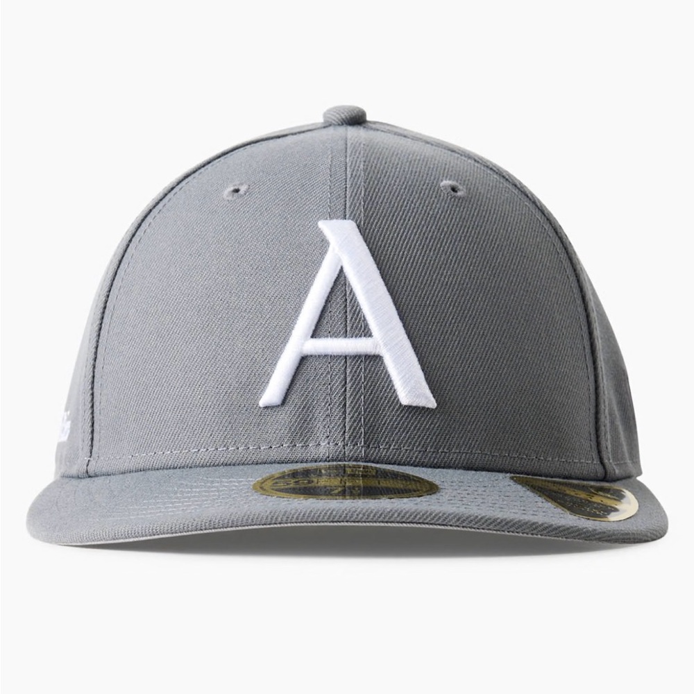 New Era Gray Cap with White 'A' Embroidery-Vintage Black/White-7 1/8:56.8 cm-NWT